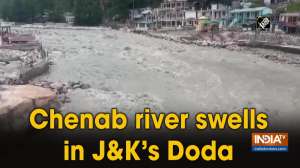 Chenab river swells in JK's Doda