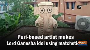 Puri-based artist makes Lord Ganesha idol using matchsticks